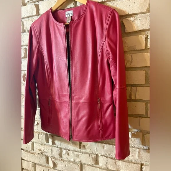 Chico's Pink Leather Jacket - Picture 3 of 6